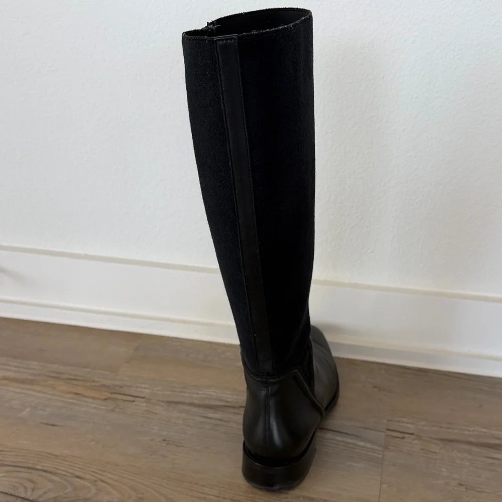 Aquatalia Nanina Knee High Weatherproof Boots Black 7.5 Leather Riding - Picture 8 of 16
